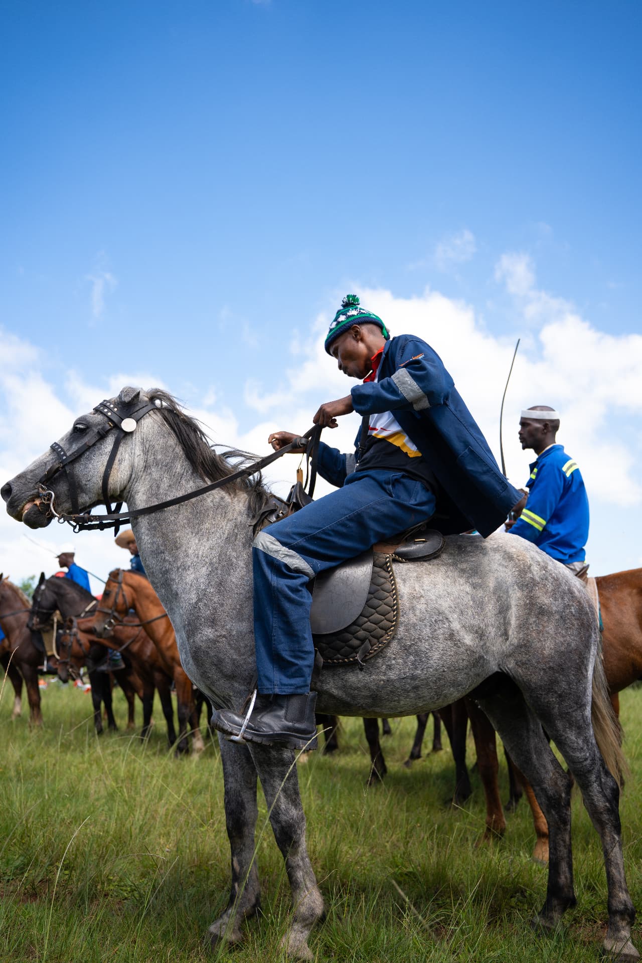 Horse riders gathered at the Farmer's Day